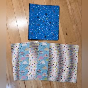 NEW 1.25" Stars 3-Ring Binder & 5 New Folders